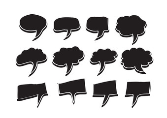 Blank empty speech bubbles