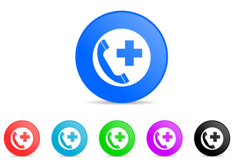 emergency call icon vector set