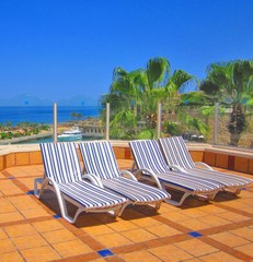 sunbed at the terrace