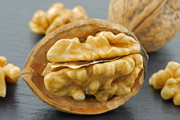 closeup from walnuts