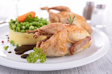quail meat and vegetables