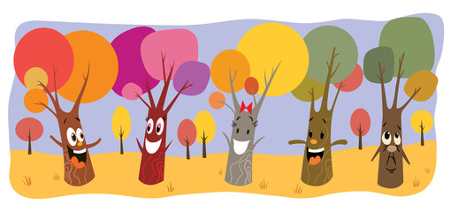 cartoon trees