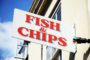 Naklejka premium fish and chips sign