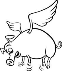 when pigs fly coloring page