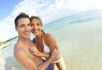 Couple having fun at the beach