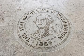 Close-up of The Seal of the State of Washington in Fort Bonifacio, Manila, Philippines