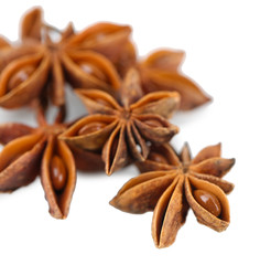 Star anise, isolated on white