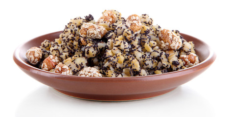 Color plate with kutia -  traditional Christmas sweet meal in