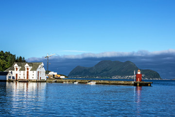 Alesund lighthouse, Norway seascape