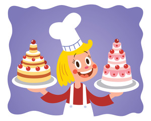 cake chef little girl