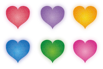 バレンタイン　うずまき模様のハート