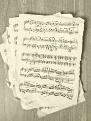 Naklejka premium music notes on old paper