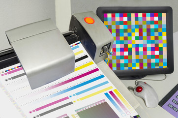 Pringing Press color management control. cmyk stripe