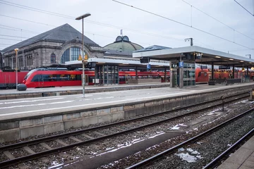 Papier Peint photo Gare Gare centrale de Nuremberg, Allemagne.