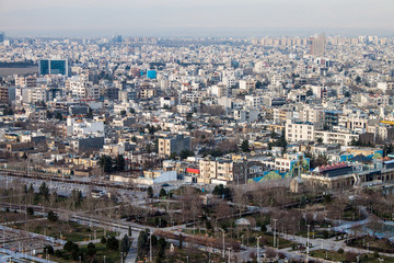 Fototapeta na wymiar Aerial view of Mashhad, Iran
