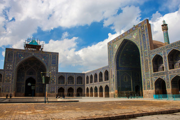 Fototapeta na wymiar Courtyard of Imam Mosque in Isfahan, Iran