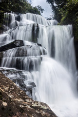Fototapeta premium Tat Tha Jet waterfall on Bolaven plateau in Laos