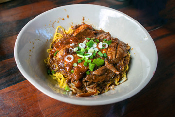 Roasted duck with noodles in Thailand