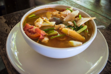 Tom Yam soup in Thailand