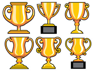 collection of trophy vector