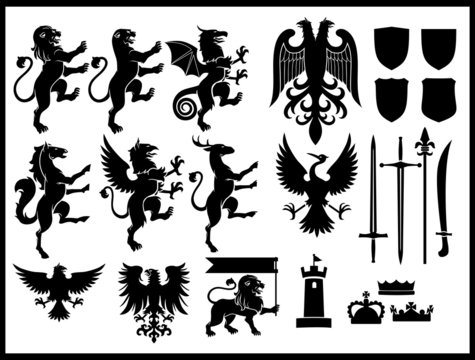 heraldry vector set