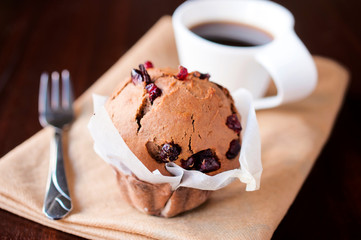 Sponge cake and coffee