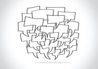 Blank empty speech bubbles