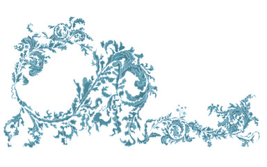 Decorative ornamental floral blue color