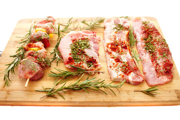Spiced raw pork meat