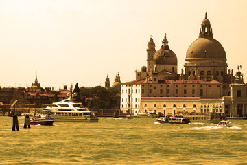 Grand Canal and Basilica Santa Maria della Salute, Venice, Italy