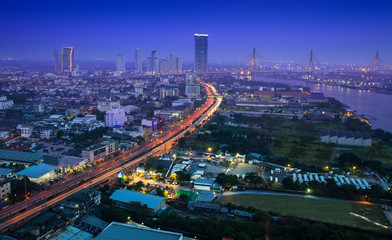 Urban City Skyline, Bangkok, Thailand.