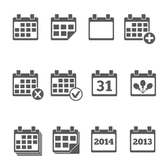 Fotobehang Vector Calendar Icons: event add delete progress © nadia1992