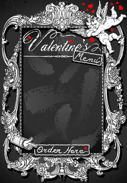 Vintage Blackboard for Valentine ’s Menu