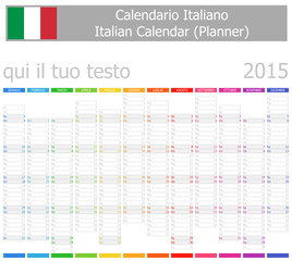 2015 Italian Planner-2 Calendar with Vertical Months