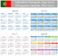 2015 Portuguese Mix Calendar Mon-Sun