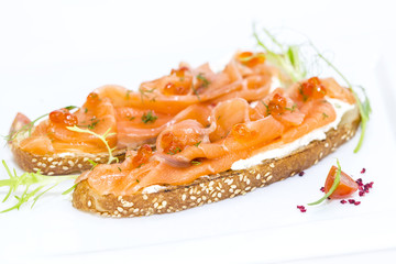 sandwiches with salmon fish