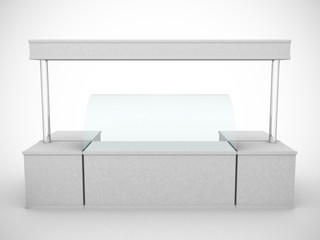 Simple white promotion counter for ice cream