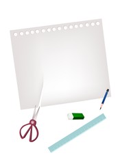 Craft Tools Lying on A Blank Page