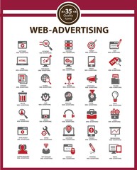 Set Media - Advertising icons,vector