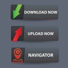 Download and upload banner buttons,vector
