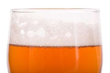 Glass of beer isolated on white background