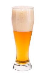 Glass of beer isolated on white background