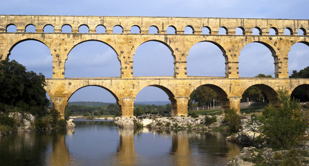 Roman aqueduct at Pont du Gard, France