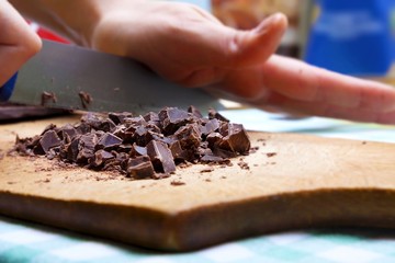 Cutting chocolate