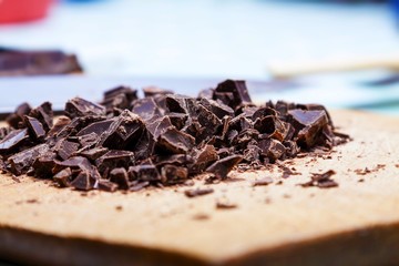 Pieces of chocolate macro