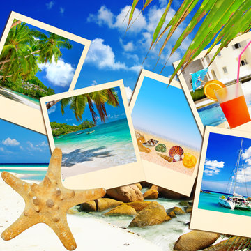 tropical holidays - collage with frames