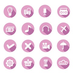 Web icons,Pink version vector