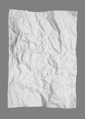 crumpled white paper on a gray background