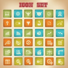 Business and analysis icons,Vintage version