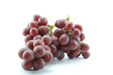 red grapes isolated on white
